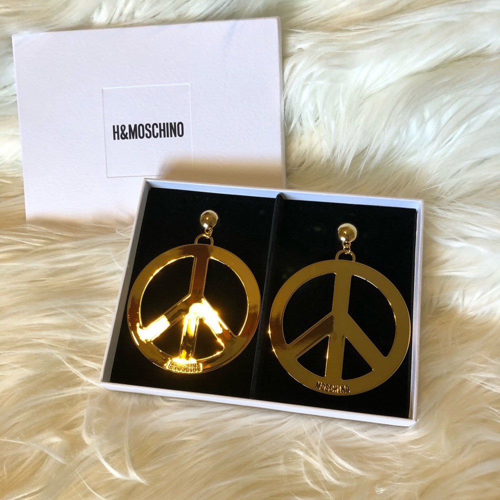 H&MOSCHINO GOLD-PLATED CLIP EARRINGS